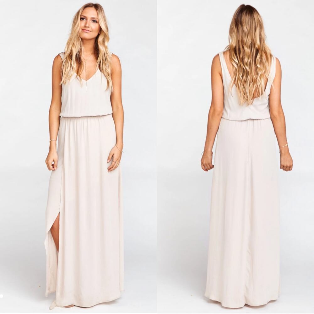 Show Me your Mumu Kendall Maxi Dress Show me the Ring crisp‎ size Small